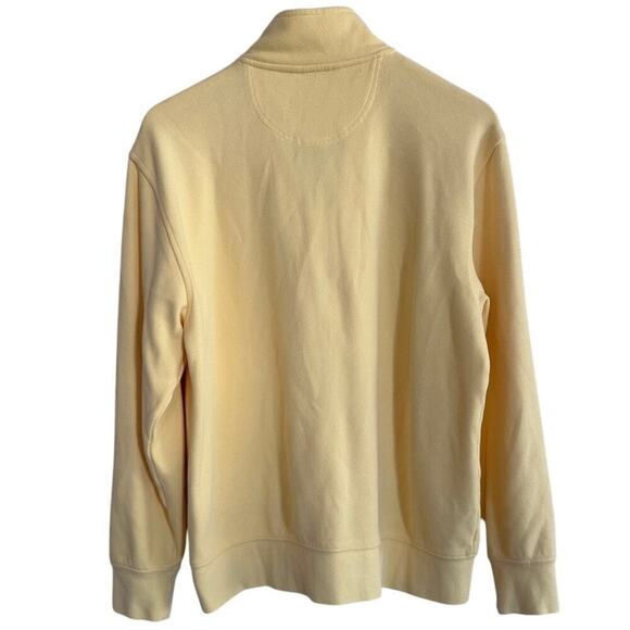 Izod Size Medium Butter Yellow Long Sleeve 1/4 Zip Up Pullover Sweatshirt Jumper - Picture 2 of 8